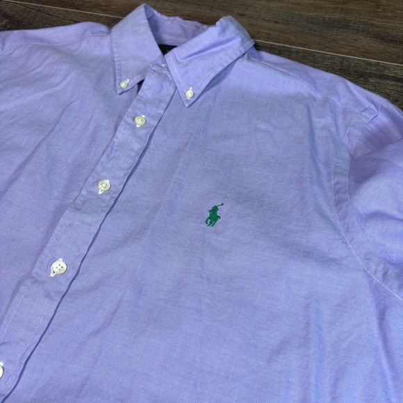 Ralph Lauren Classic Fit Men's Purple Button Down Shirt Long Sleeve Size 16.5 - Picture 5 of 6